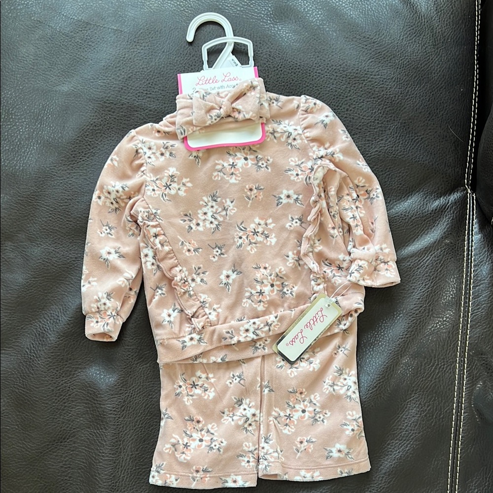 Little Lass Pink Floral Kids Pajamas